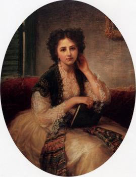 Bernardo Amiconi : Mademoiselle Helene Cassaverti, three quarter length